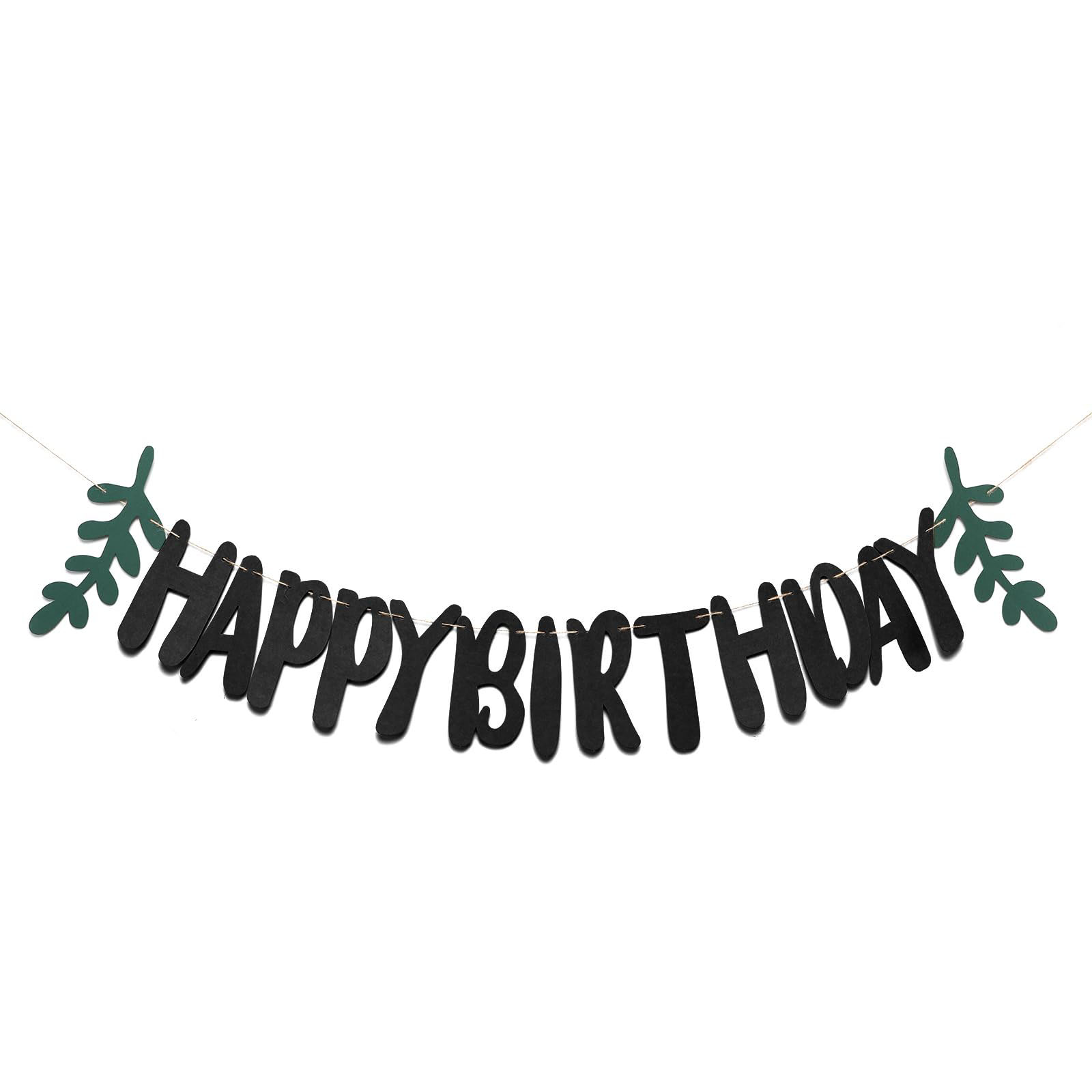 Greenery Black Birthday Jointed Banner